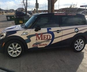 Med 5 Vehicle wrap on a car